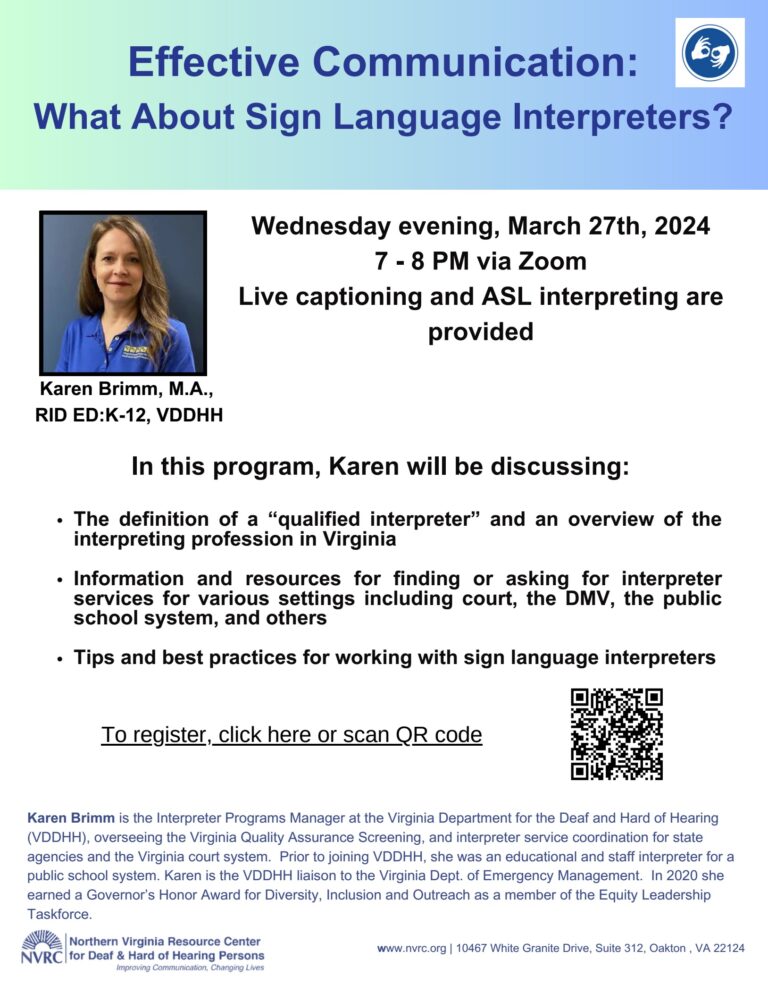 Webinar – Effective Communication:  What About Sign Language Interpreters?